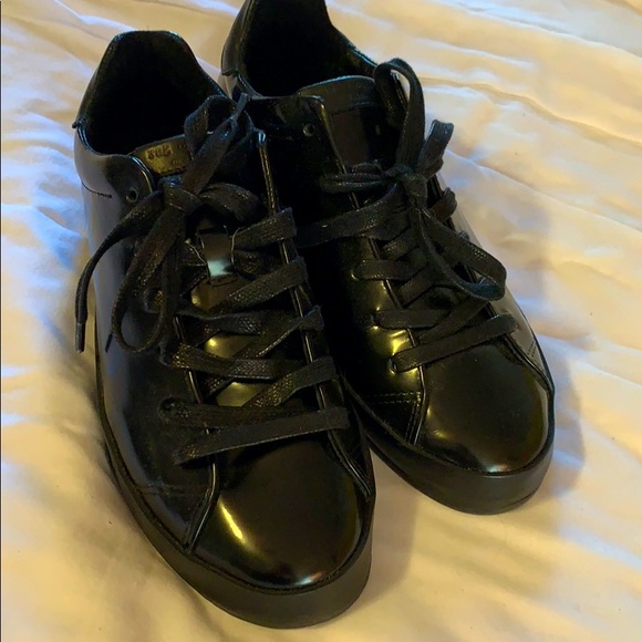 New Rag & Bone Black Leather Sneakers shoes - Picture 1 of 9